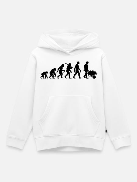 Gärtner Evolution Gärtnern Gärtnerei Gartenarbeit - Kinder Premium Organic Hoodie - Weiß
