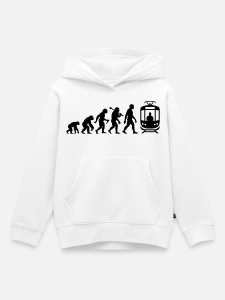 Straßenbahn Evolution Tram Für Straßenbahnfahrer - Kinder Premium Organic Hoodie - Weiß