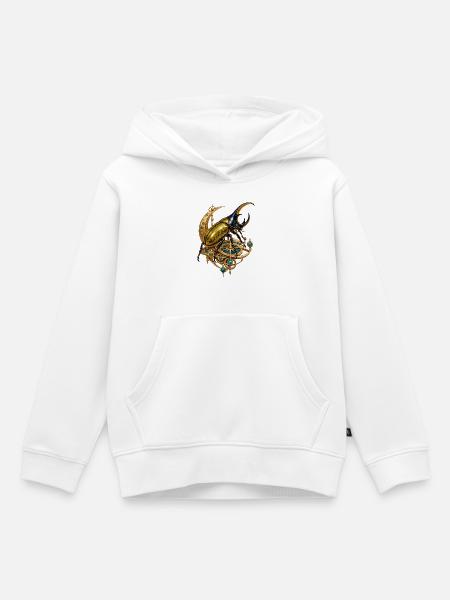 Herkuleskäfer auf mechanischem Mondkompass - Kinder Premium Organic Hoodie - Weiß