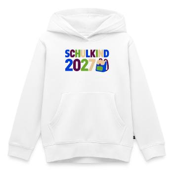 Schulkind 2027 Einschulung - Kinder Premium Organic Hoodie - Weiß - Vorne - AI Model Kid Female (0cm)