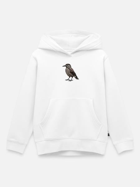 Dünnschnabelnussknacker – Vogelillustration - Kinder Premium Organic Hoodie - Weiß