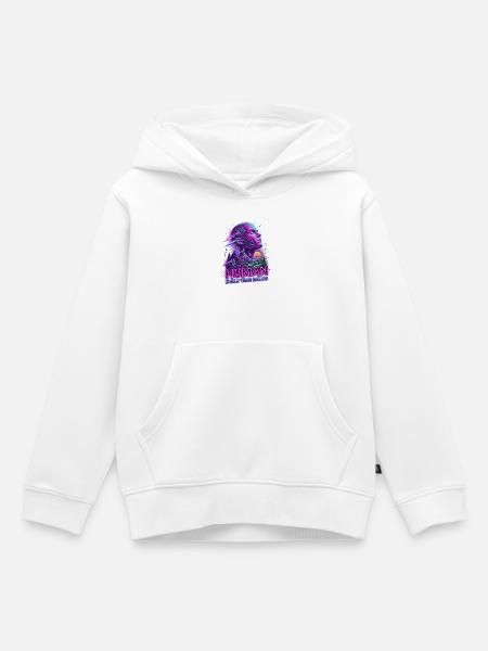 Human_-_better_than_Nature_-_Retrowave - Kinder Premium Organic Hoodie - Weiß
