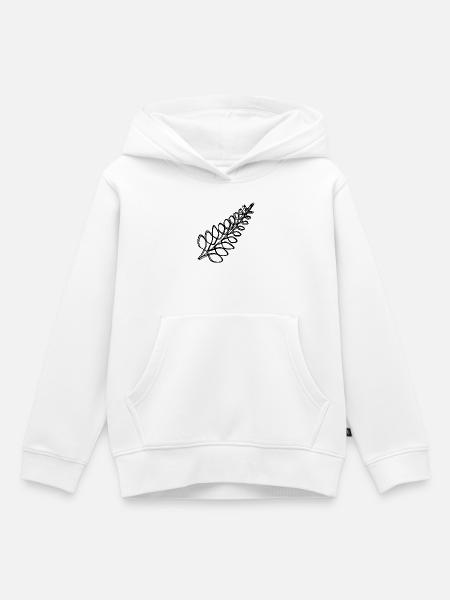 Farn handgezeichnet - Kinder Premium Organic Hoodie - Weiß
