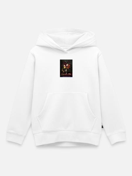 Dunkles Blumenstillleben - Kinder Premium Organic Hoodie - Weiß