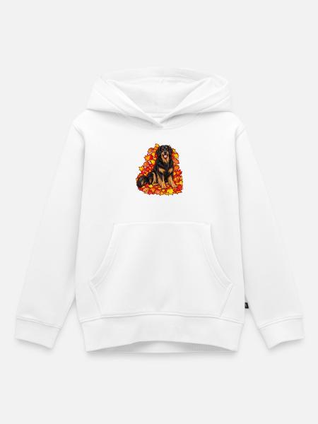 Hovawart im Herbstlaub - Kinder Premium Organic Hoodie - Weiß