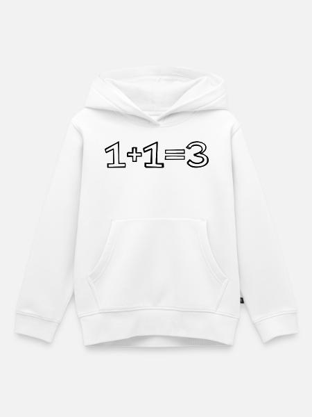 1+1=3 Rechnung handgezeichnet - Kinder Premium Organic Hoodie - Weiß