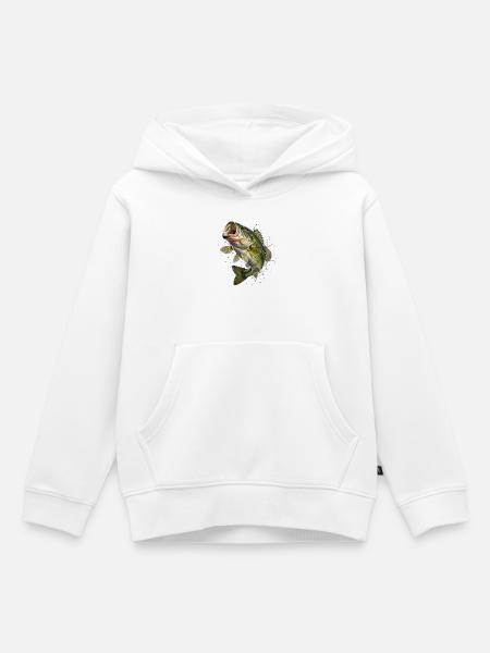 Fisch, Angeln, Fischer - Kinder Premium Organic Hoodie - Weiß