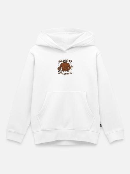Pullover selbst gemacht Geschenk für Strickfans - Kinder Premium Organic Hoodie - Weiß