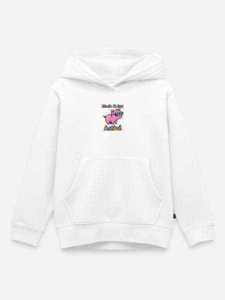 Entspannter Modus Active Funky Pig - Kinder Premium Organic Hoodie - Weiß