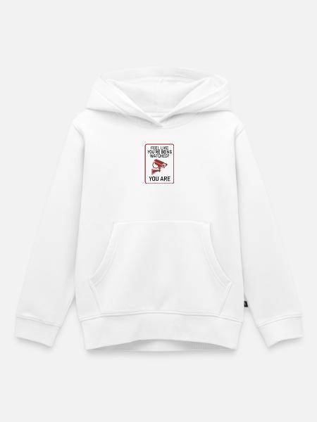 Feel Like You’re Being Watched? - Kinder Premium Organic Hoodie - Weiß