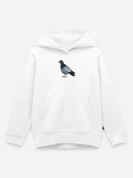 Stadttaube - Realistisch gemalte Taube - Kinder Premium Organic Hoodie - Weiß