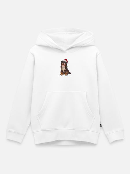 Berner Sennenhund Weihnachten Lichterkette - Kinder Premium Organic Hoodie - Weiß