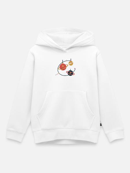 Christbaumkugeln als Planeten – Weihnachten - Kinder Premium Organic Hoodie - Weiß
