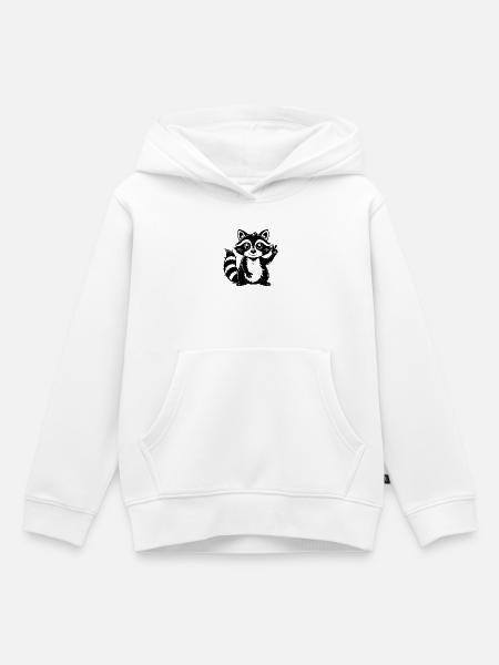 Peace-Sign-Waschbär - Kinder Premium Organic Hoodie - Weiß