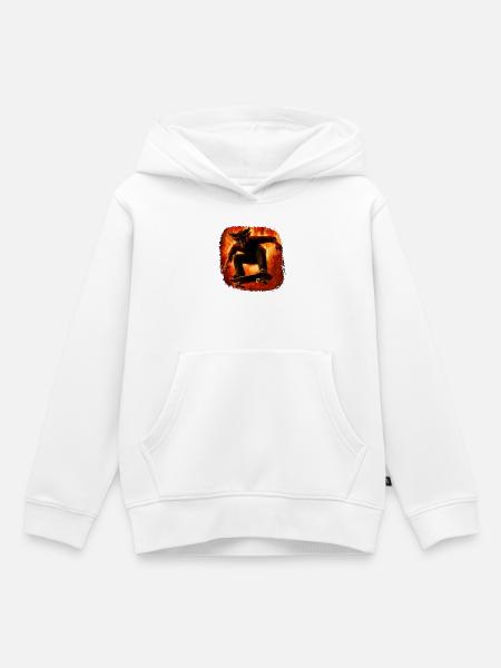 Teufel Skater Hölle Feuer - Kinder Premium Organic Hoodie - Weiß