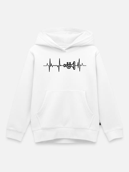 Tuba Kardiogramm - Kinder Premium Organic Hoodie - Weiß