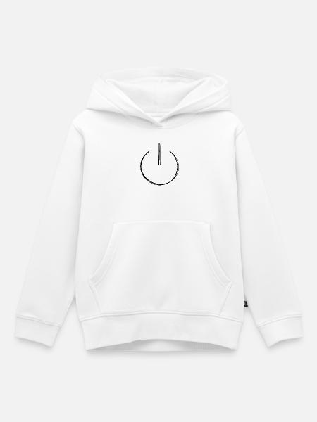 Einschalter handgezeichnet - Kinder Premium Organic Hoodie - Weiß