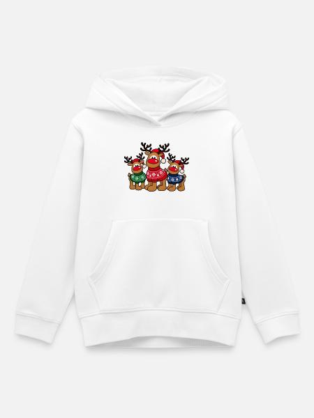Weihnachts-Elche – Christmas Crew - Kinder Premium Organic Hoodie - Weiß