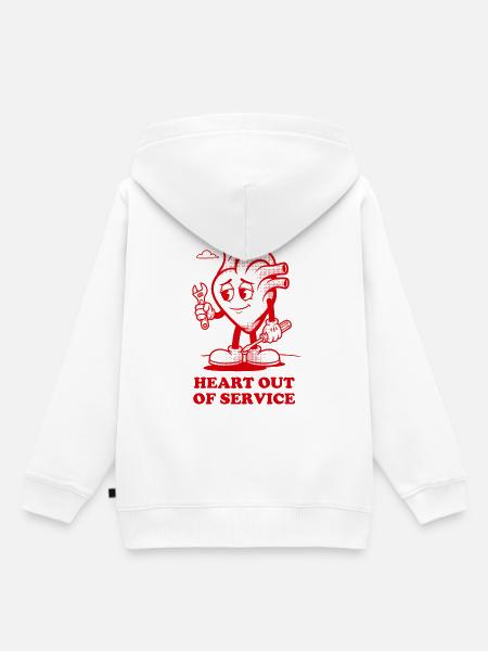 Herz außer Betrieb - Kinder Premium Organic Hoodie - Weiß