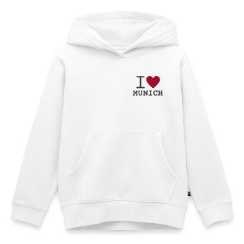 Ich liebe München mit Herz bestickt - Kinder Premium Organic Hoodie - Weiß - Vorne - AI Model Kid Female (0cm)