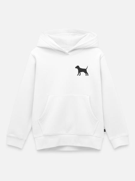 Hund bestickt - Kinder Premium Organic Hoodie - Weiß