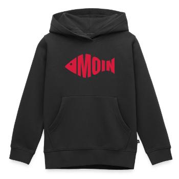 Moin - Fischkopf - Kinder Premium Organic Hoodie - Schwarz - Vorne - AI Model Kid Male (0cm)