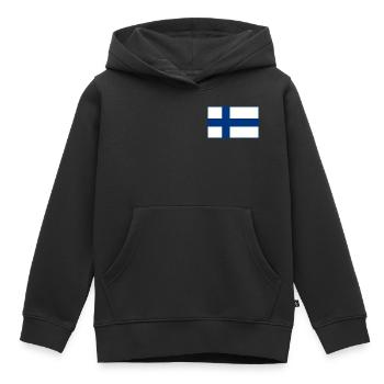 Finnland Flagge - Kinder Premium Organic Hoodie - Schwarz - Vorne - AI Model Kid Male (0cm)