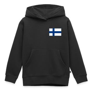 Finnland Flagge - Kinder Premium Organic Hoodie - Schwarz - Vorne - AI Model Kid Male (0cm)