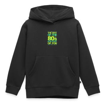 80s Achtziger Jahre 80er - Kinder Premium Organic Hoodie - Schwarz - Vorne - AI Model Kid Male (0cm)