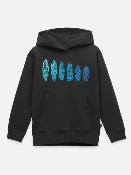 Surfbretter Kritzelei Surfbrett Surfer Surfboard - Kinder Premium Organic Hoodie - Schwarz