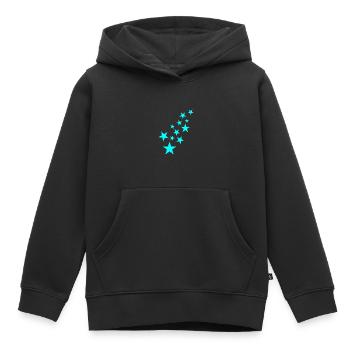 Icône de motif étoile astérisque - Sweat Premium à capuche enfant bio - noir - Devant - AI Model Kid Male (0cm)