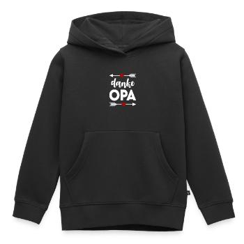 Baby Kinder Sprüche Danke Opa - Kinder Premium Organic Hoodie - Schwarz - Vorne - AI Model Kid Male (0cm)