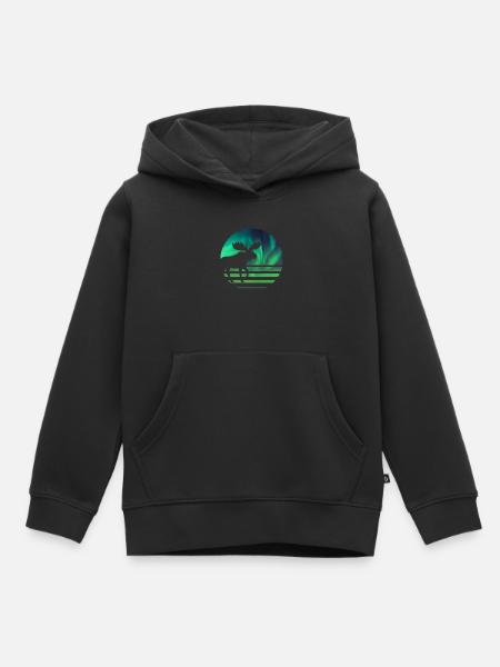 Elch - Kinder Premium Organic Hoodie - Schwarz