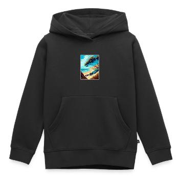 Carpinteria Bluffs Kalifornien Reiseposter - Kinder Premium Organic Hoodie - Schwarz - Vorne - AI Model Kid Male (0cm)