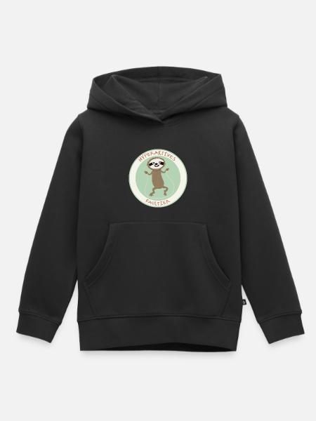 hyperaktiv Faultier - Kinder Premium Organic Hoodie - Schwarz