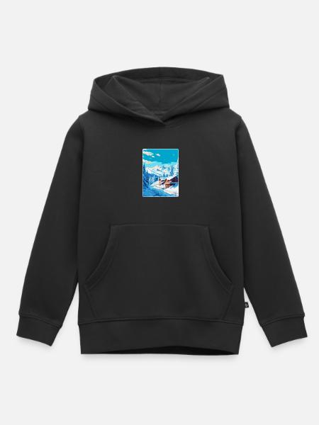 Méribel France Affiche de voyage vintage Souvenir WPA - Sweat Premium à capuche enfant bio - noir