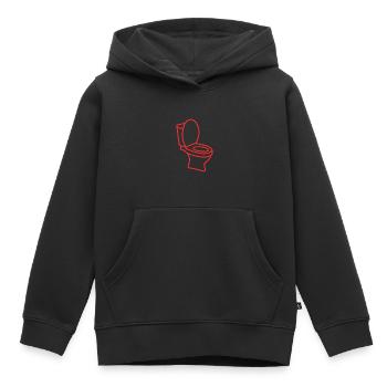 Klo WC Toilette Humor Geschenk - Kinder Premium Organic Hoodie - Schwarz - Vorne - AI Model Kid Male (0cm)