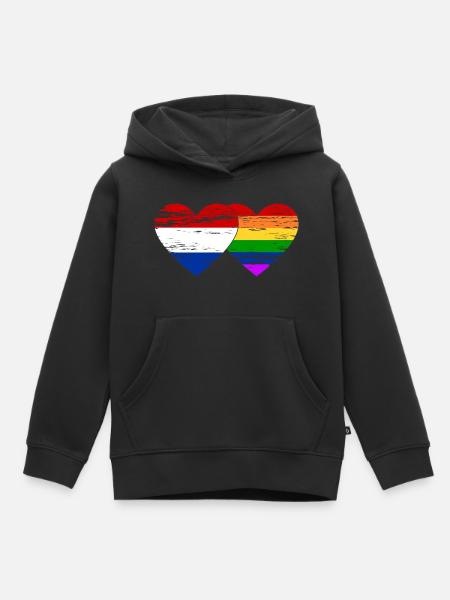 Holland Regenbogen Flagge used - Kinder Premium Organic Hoodie - Schwarz