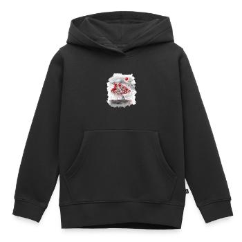 Mount Fuji hinter einem Kirschbaum - Kinder Premium Organic Hoodie - Schwarz - Vorne - AI Model Kid Male (0cm)