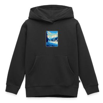 Kitzbühel Österreich Vintage Reiseplakat Souvenir - Kinder Premium Organic Hoodie - Schwarz - Vorne - AI Model Kid Male (0cm)