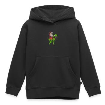 Weihnachten Dinosaurier Ugly Christmas Effekt - Kinder Premium Organic Hoodie - Schwarz - Vorne - AI Model Kid Male (0cm)