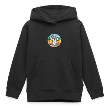 Picardie Schäferhund Rasse Cartoon Sonnenbrille Strand - Kinder Premium Organic Hoodie - Schwarz - Vorne - AI Model Kid Male (0cm)