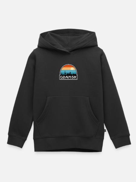 Danzig Polen Flagge Skyline Reisesouvenir - Kinder Premium Organic Hoodie - Schwarz