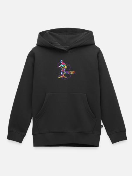 Waghalsiger Longboard Stuntfahrer - Kinder Premium Organic Hoodie - Schwarz