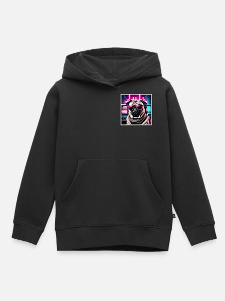 Cool Pug - Kinder Premium Organic Hoodie - Schwarz