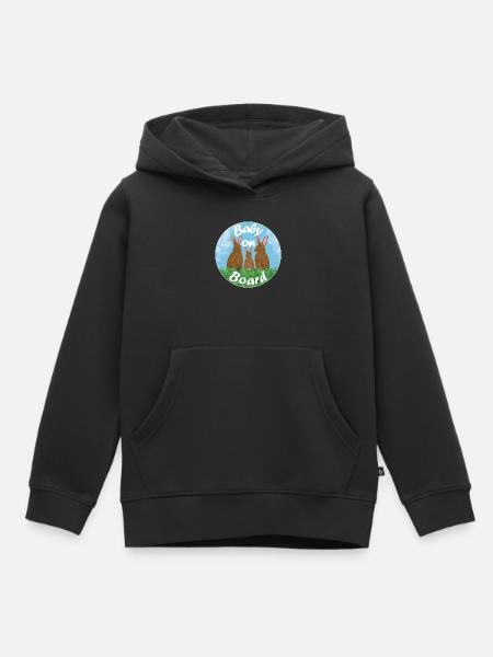 Baby on board - Hasenfamilie - Kinder Premium Organic Hoodie - Schwarz