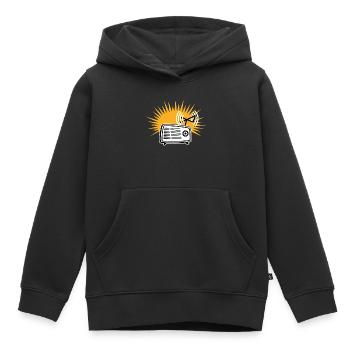 Retro Radio - Kinder Premium Organic Hoodie - Schwarz - Vorne - AI Model Kid Male (0cm)