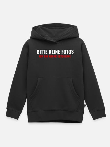 Bitte Keine Fotos Lustiger Spruch - Kinder Premium Organic Hoodie - Schwarz
