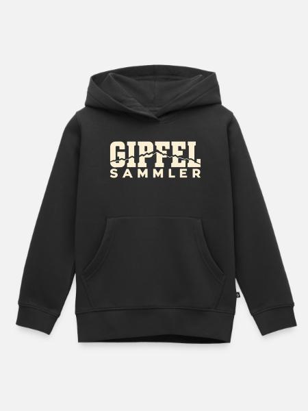 Gipfelsammler – Höhenprofil Retro - Kinder Premium Organic Hoodie - Schwarz