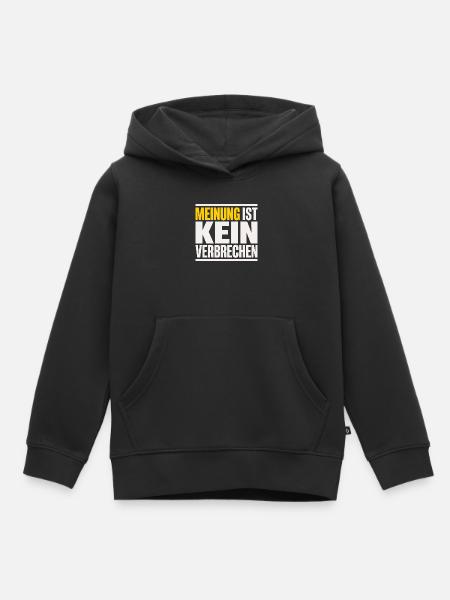 Meinung ist kein Verbrechen Meinungsfreiheit - Kinder Premium Organic Hoodie - Schwarz
